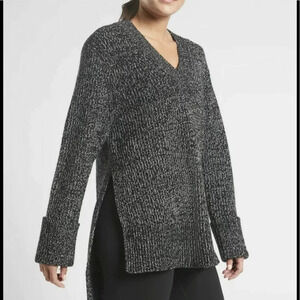 Athleta Shasta V Neck Merino Wool Blend Sweater
